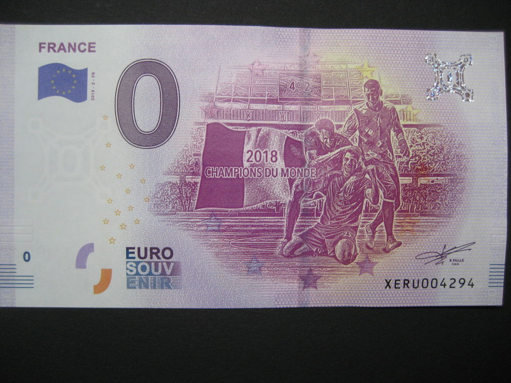 Billet Souvenir 0 euro France 2018 - Champions du Monde 