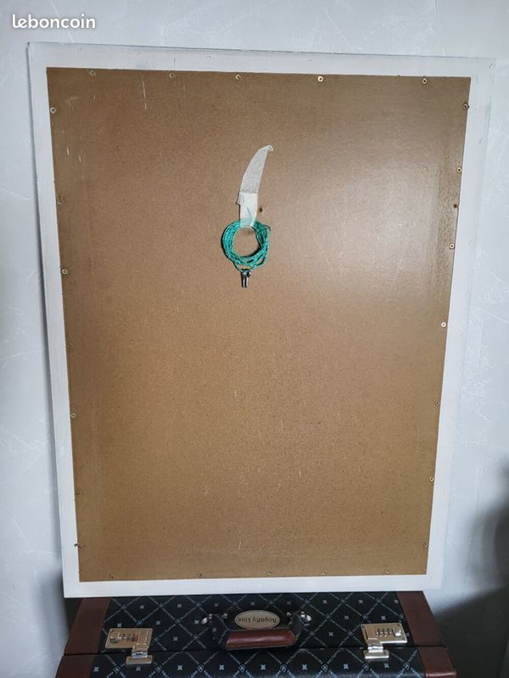 Grand miroir blanc avec liser&eacute; dor&eacute; et biseaut&eacute; Dcoration