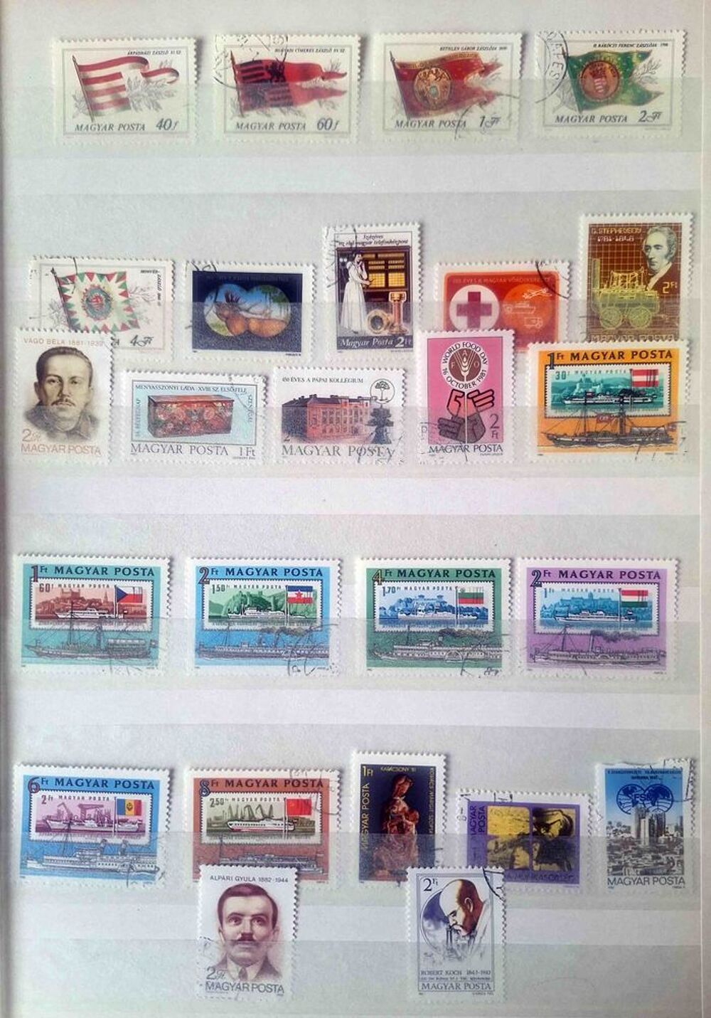 S&eacute;rie de timbres de collection de Hongrie A 