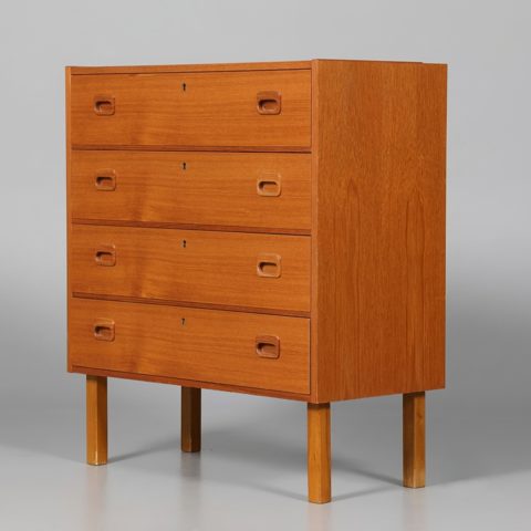 Commode vintage scandinave en teck à 4 tiroirs, Danemark 420 Malataverne (26)
