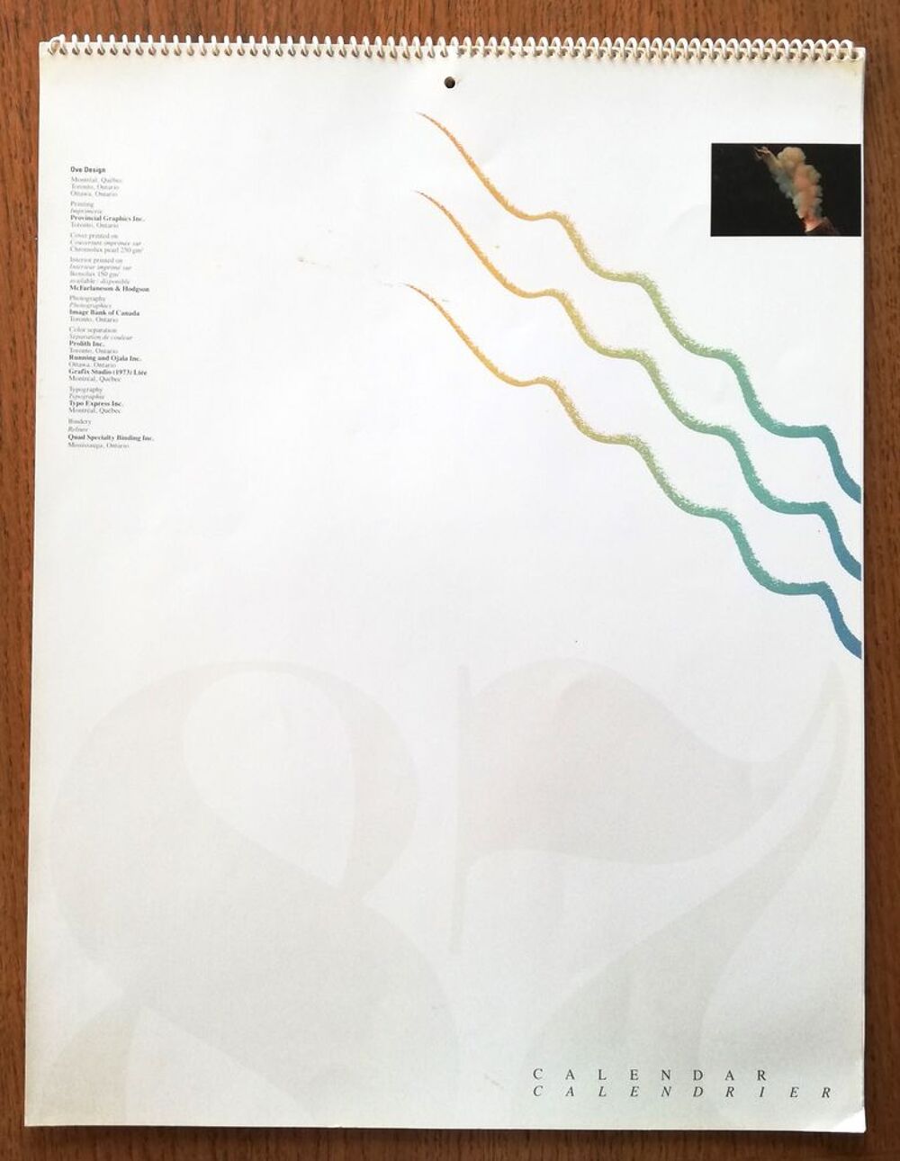 Grand Calendrier "OveDesign" collector de 1987 (31X31cm) 