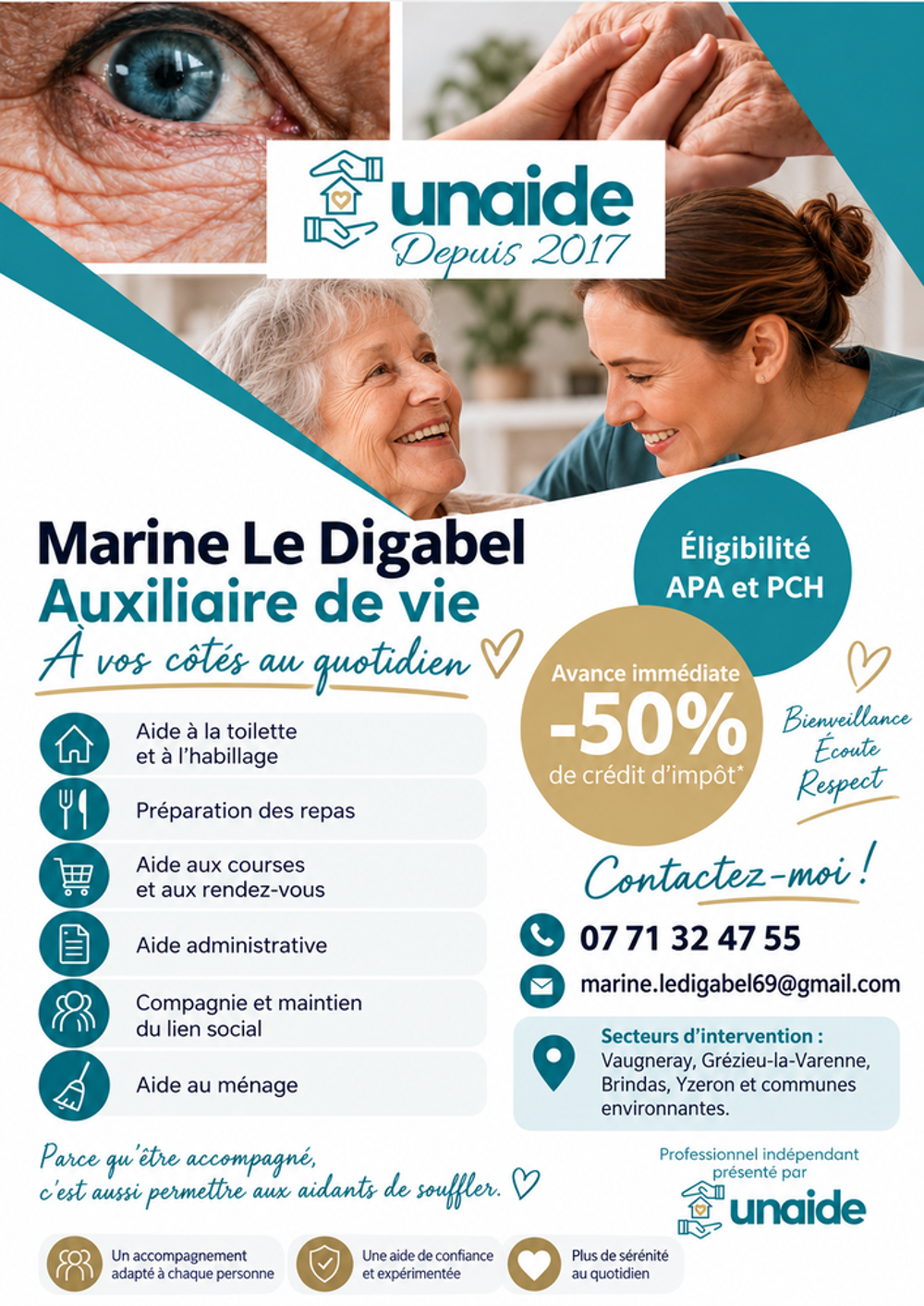   AUXILIAIRE DE VIE EXPÉRIMENTÉE  ? AIDE À DOMICILE EN CESU  