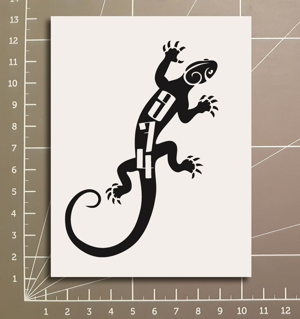 Sticker deco (la reunion) l&eacute;zard 974 (couleur noir) Dcoration