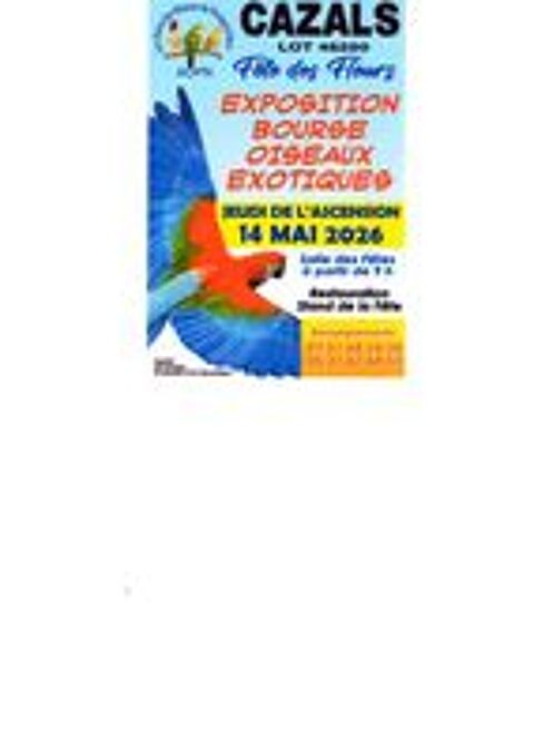   BOURSE AUX OISEAUX EXOTIQUES A CAZALS 46250 LE 14 05 2026   