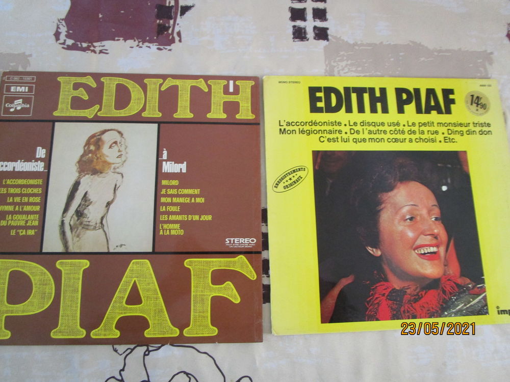 lot de trois disques vinyles d'EDITH PIAF CD et vinyles