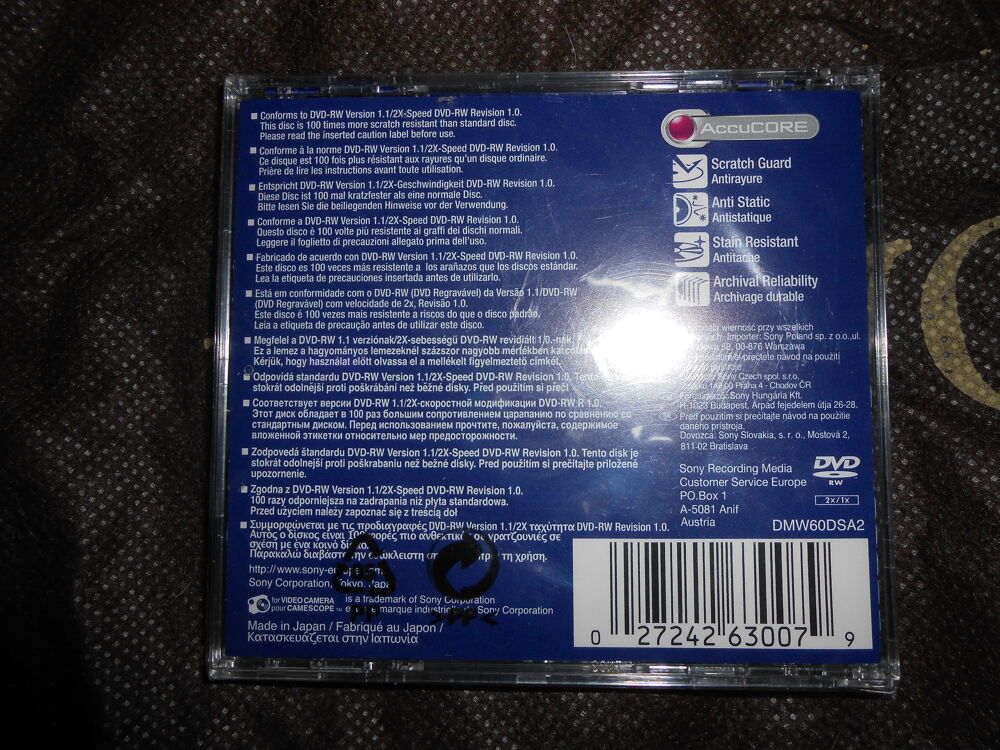 DVD RW SONY NEUF DVD et blu-ray