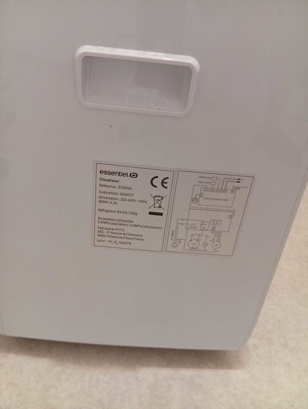climatiseur sur roulettes Electroménager
