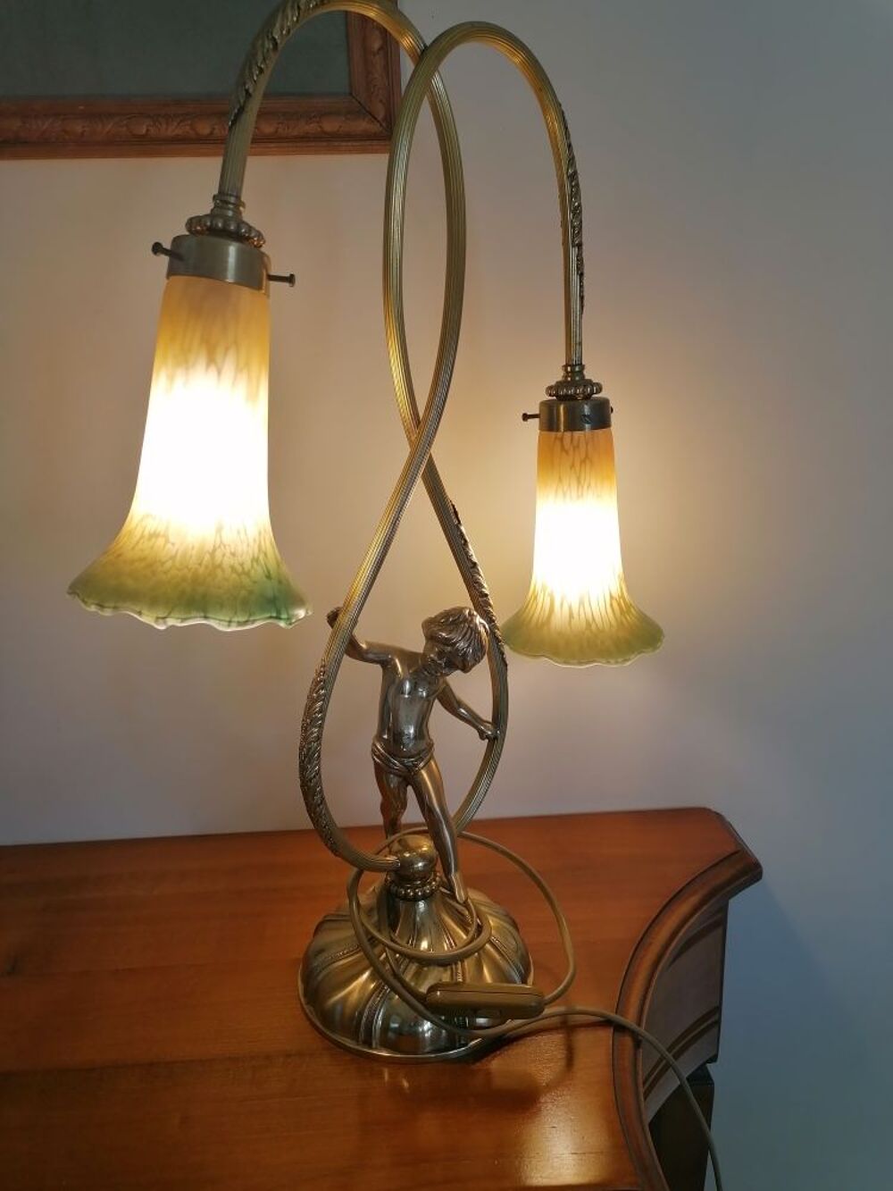 Lampe bronze / laiton Dcoration
