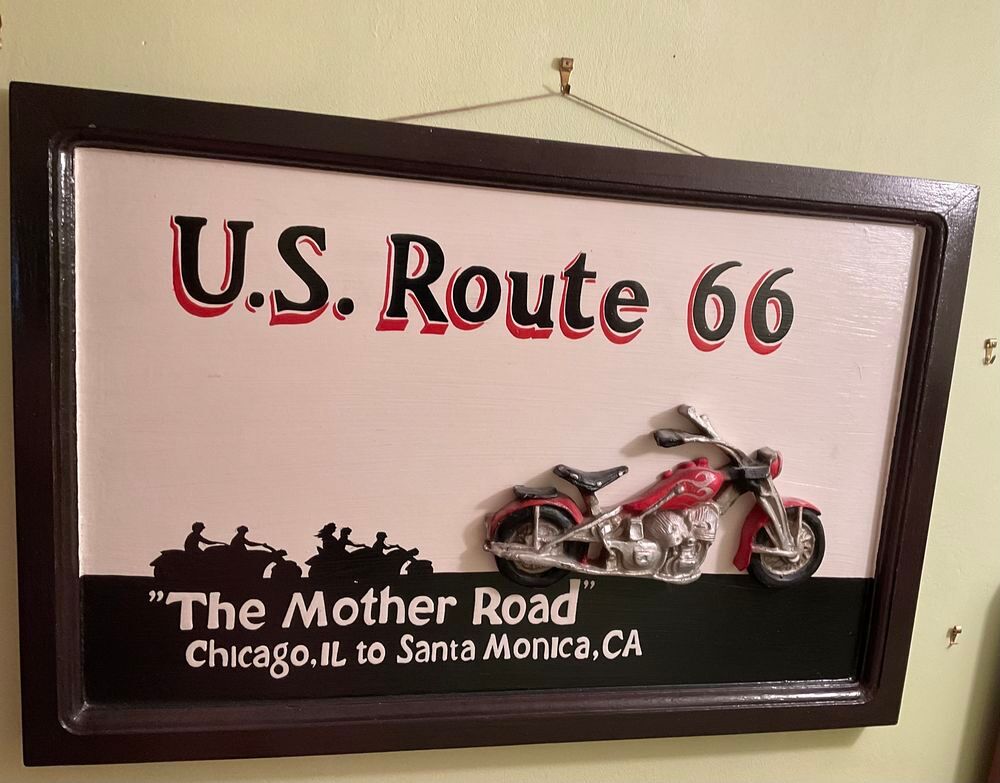 TABLEAU BOIS VINTAGE ROUTE 66 Décoration