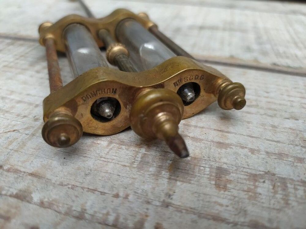 Ancien Balancier de Pendule Horloge Ponchon pour Mouvement 