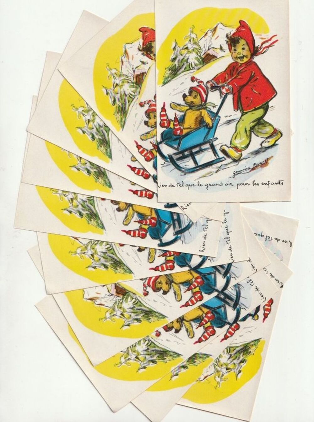 Lot de 10 feuillets anciens - Germaine Bouret, Rien de Tel 