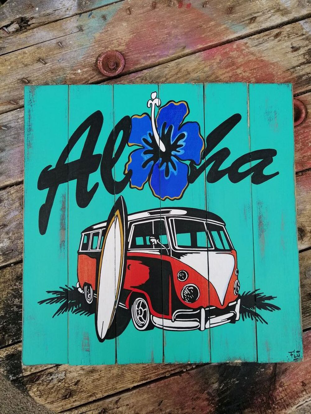 D&eacute;coration murale bois Volkswagen Aloha Décoration