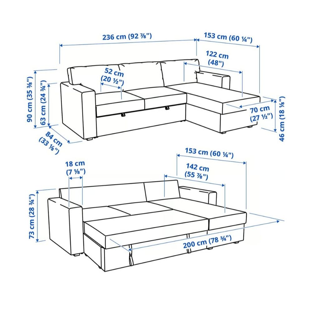 Canap&eacute; convertible d'angle avec m&eacute;ridienne IKEA B&Aring;RSL&Ouml;V Meubles