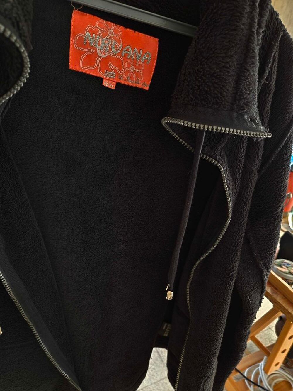 Veste polaire noire Nirvana Vêtements