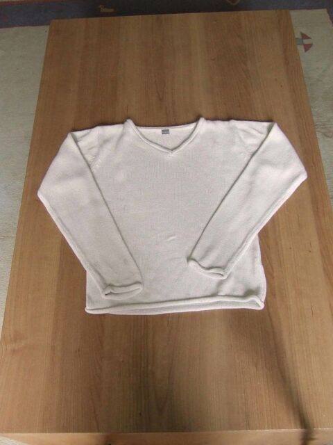 Pull en maille, col en V, Écru, 10 ans (138 cm) 2 Bagnolet (93)