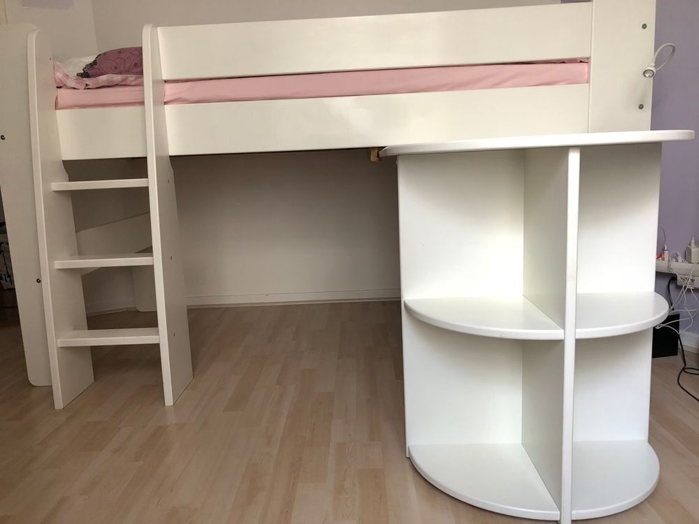 LIT DEMI HAUTEUR 90x190 AVEC BUREAU INT&Eacute;GR&Eacute; Meubles