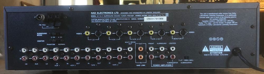 NAD Pr&eacute;Amp tuner Surround Sound 917 Audio et hifi