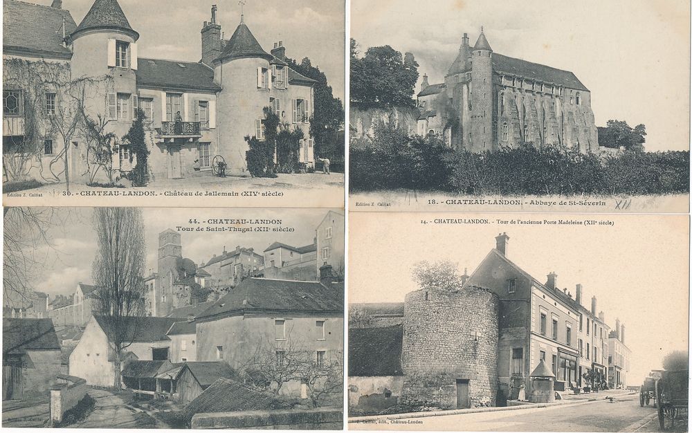 10 Cartes Postales Anciennes Chateau-Landon 