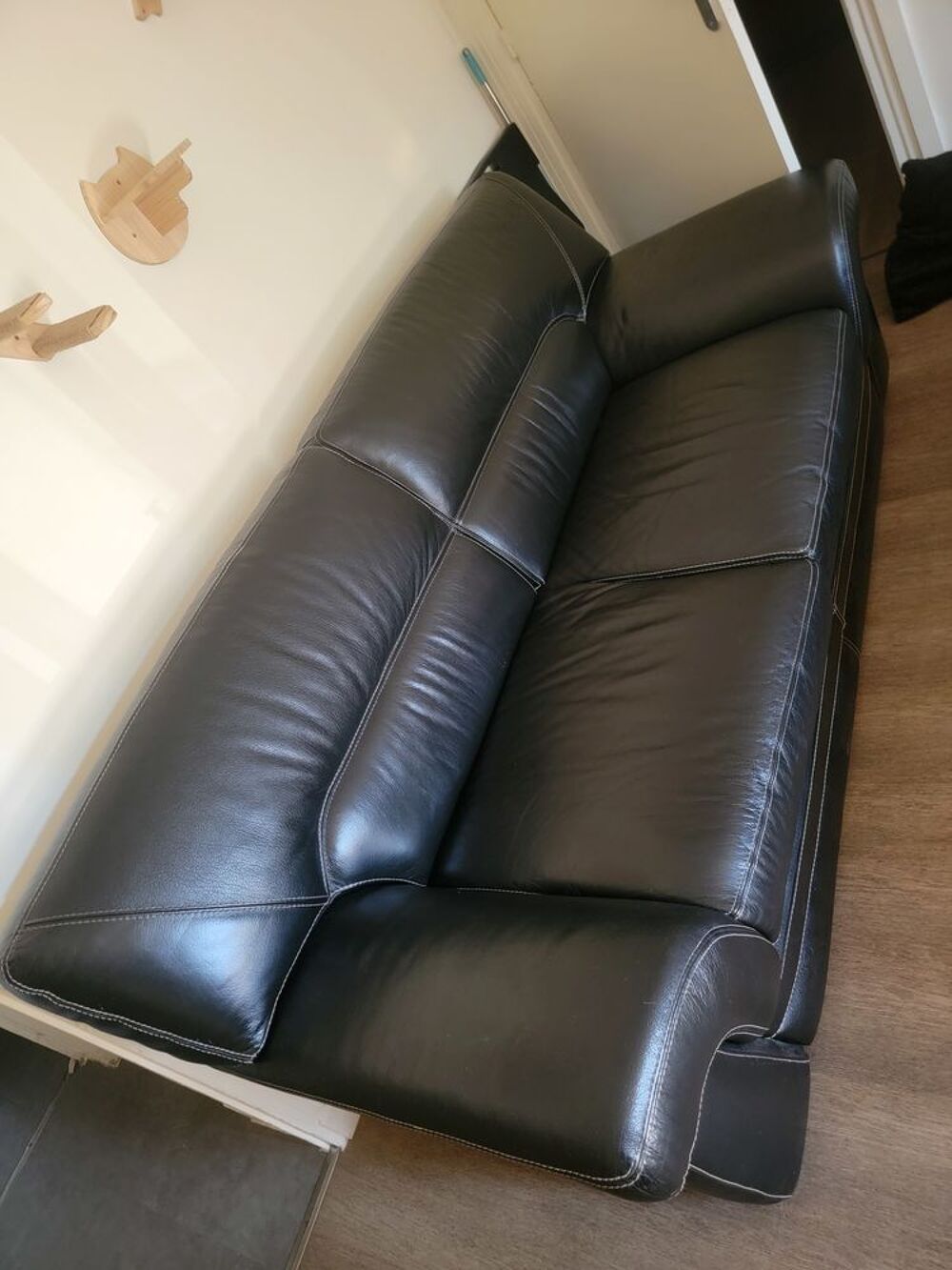 Salon cuir noir Meubles