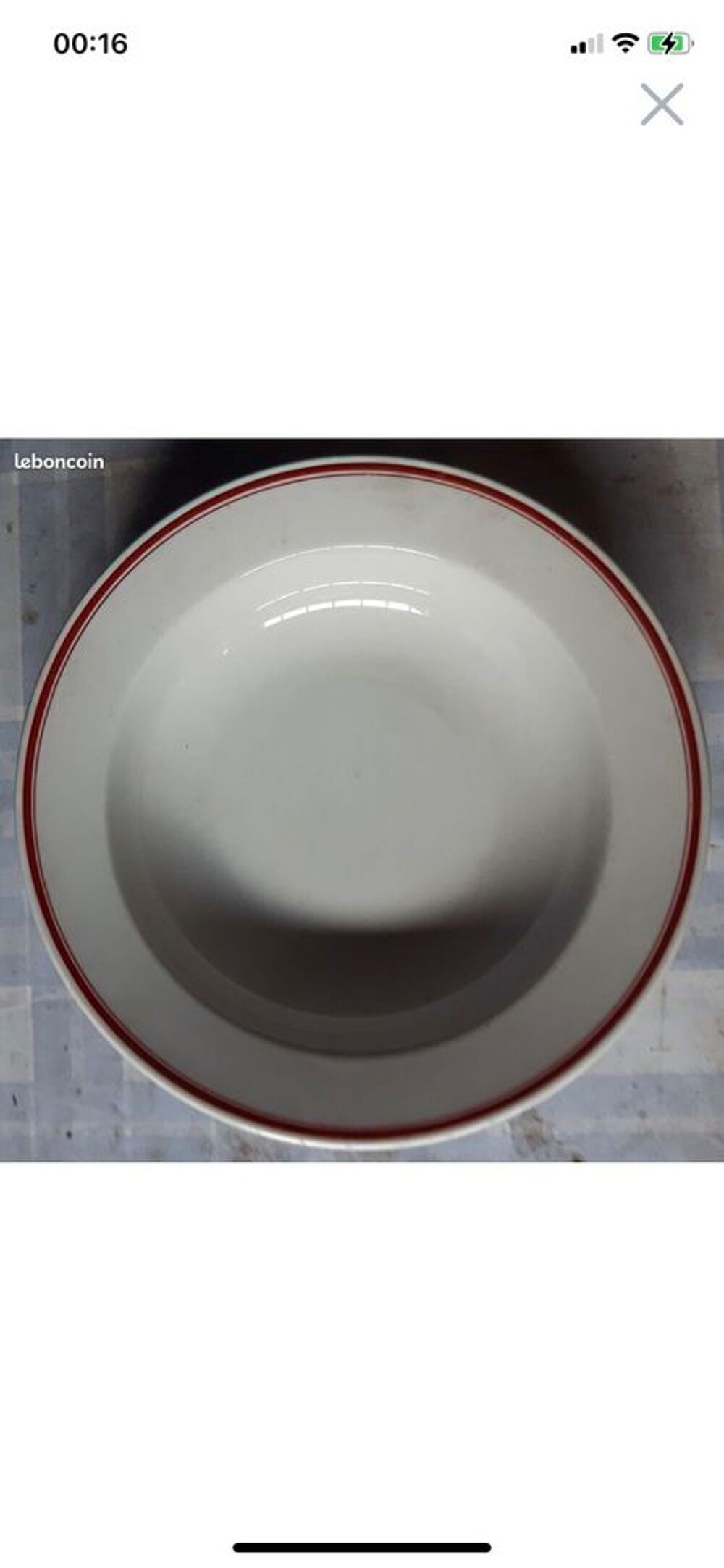 Authentique assiette sous-officier arm&eacute;e allemande liser&eacute;e rouge 