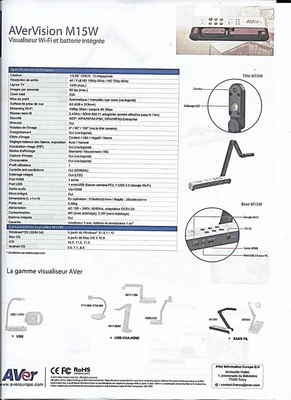 visualiseur agrandisseur AVer MW Matériel informatique