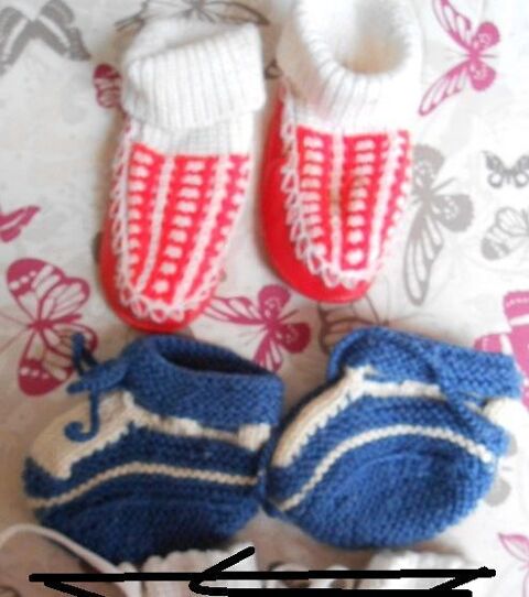 
2 paires de chaussons bb, nouveau n 15 Mirande (32)