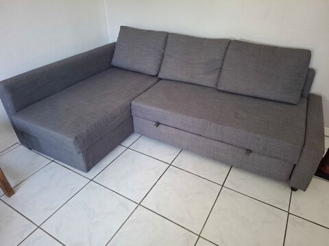 Canapé d'angle tissu gris convertible 250 Donneville (31)