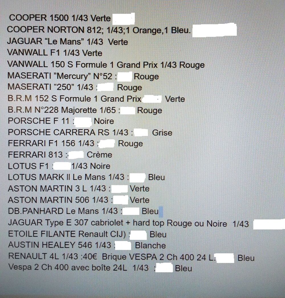 Voitures miniatures de collection ann&eacute;es 50-60 