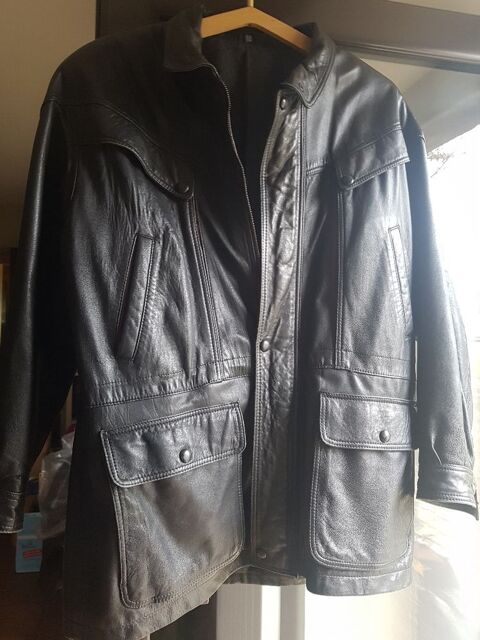 Veste en cuir homme, doubl�, vintage, bon �tat 25 Mouxy (73)