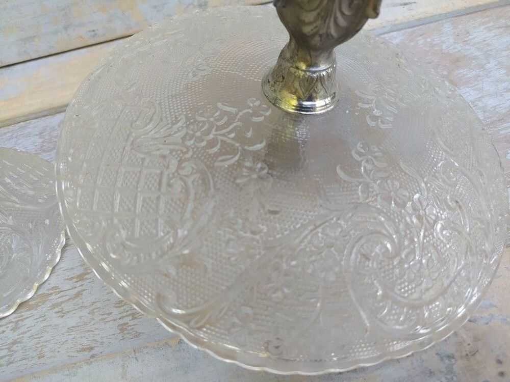 Ancien Surtout de Table Tulipier Verre Moul&eacute; et R&eacute;gule 
Décoration