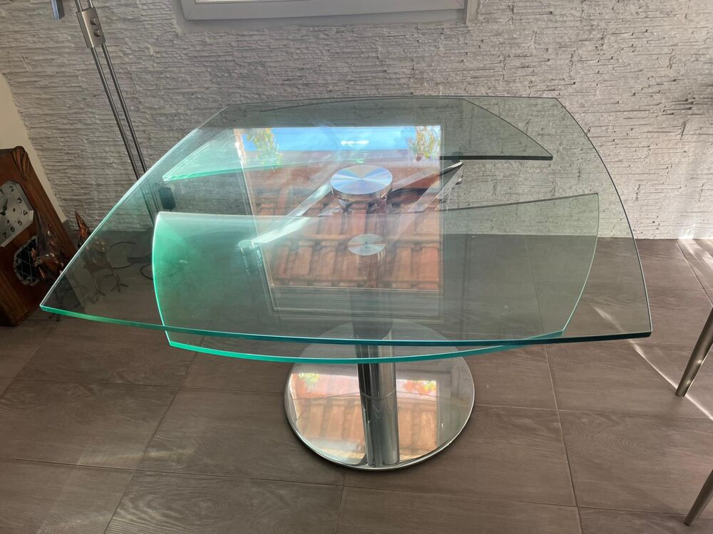 Table de Salle &agrave; manger en verre s&eacute;curit Meubles