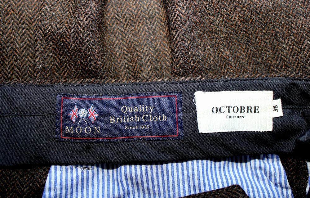 Pantalon &agrave; pinces chevrons OCTOBRE 
T.38/40 FR
laine Vêtements
