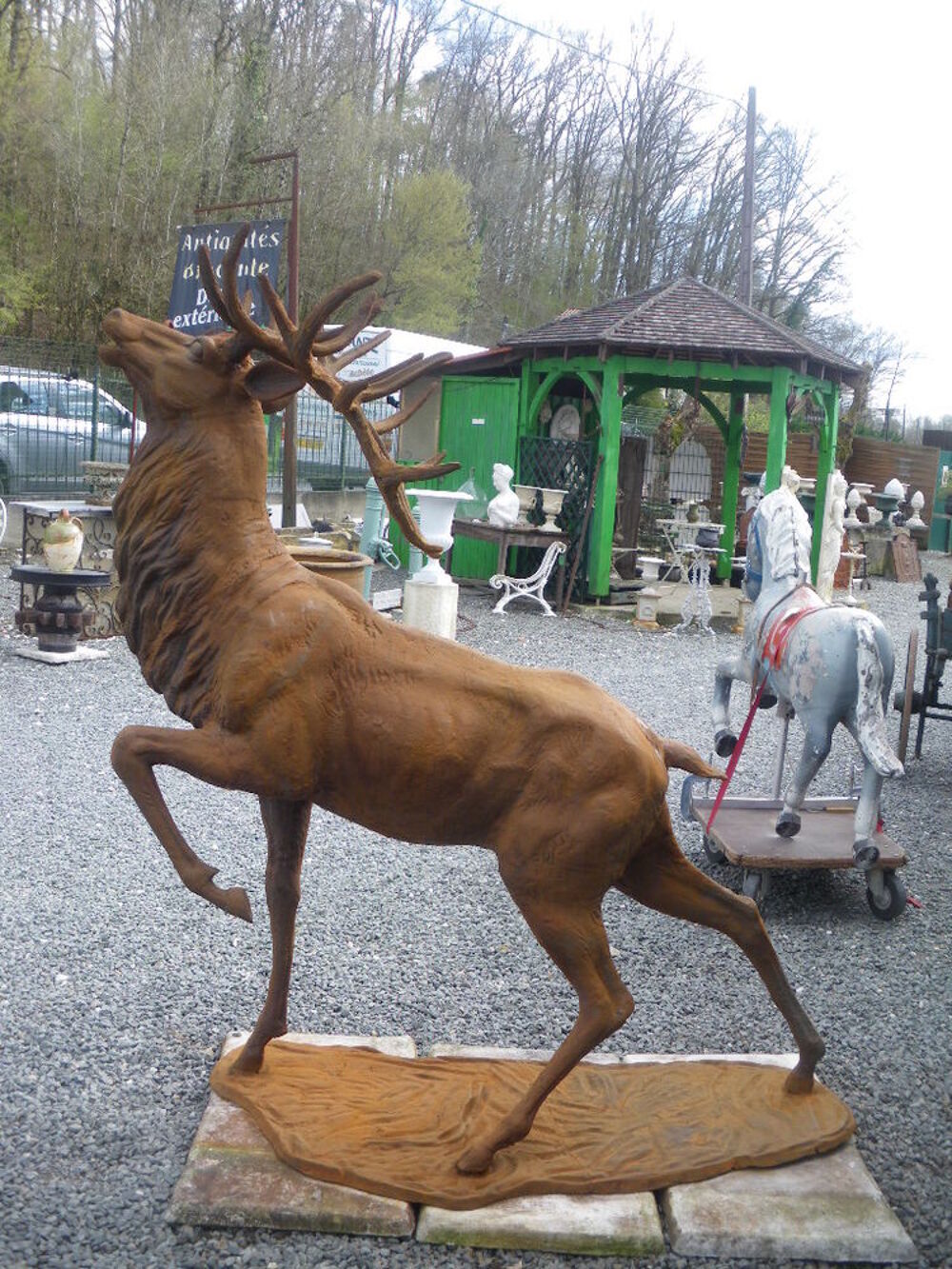 Statue, Cerf en fonte Décoration
