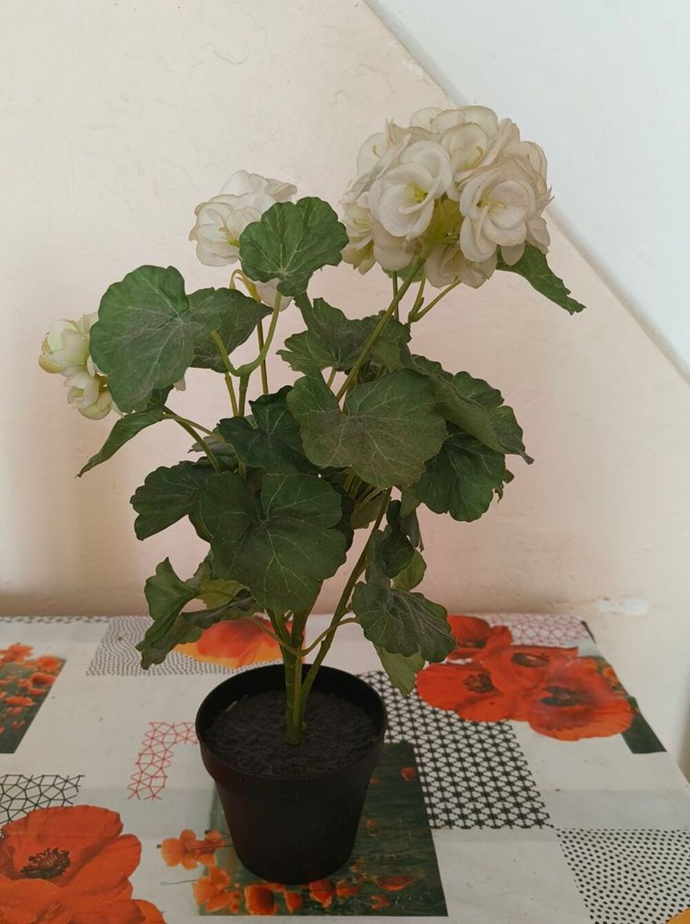 Plante artificielle IKEA FEJKA (g&eacute;ranium blanc) - Pot 12 cm Décoration