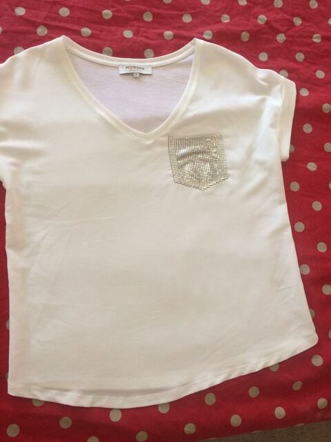 T-shirt MORGAN blanc poche sequins t36 3 Montpellier (34)