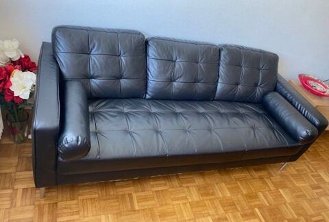 Canap en cuir noir 450 Antony (92)