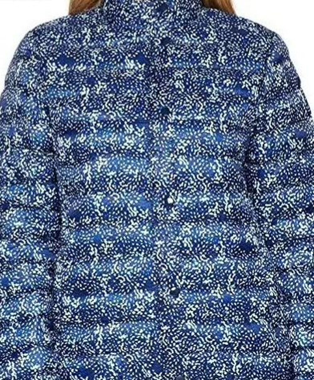 Blouson veste doudoune bleu imprim&eacute; Thermolactyl Damart T 42 Vtements