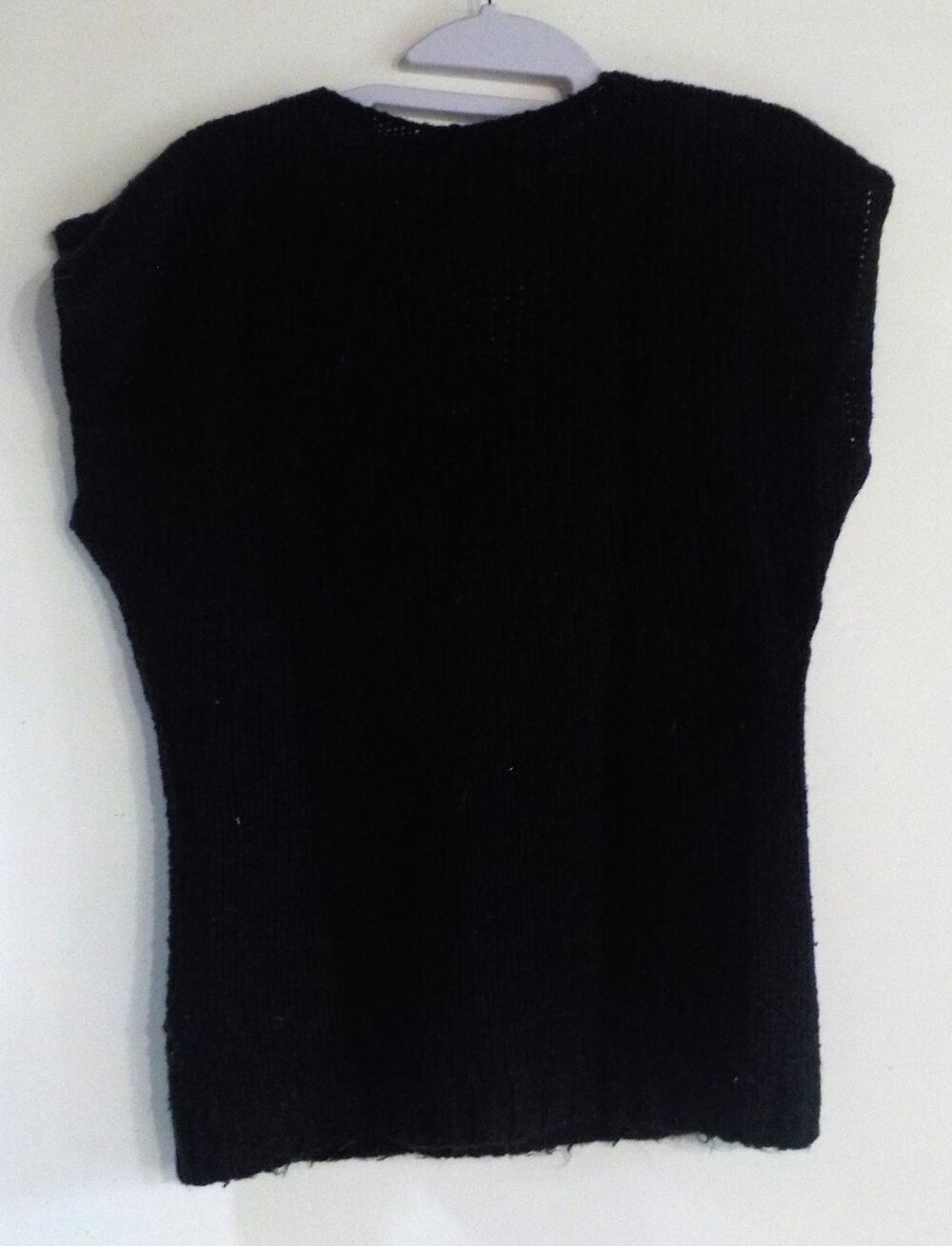 PULL NOIR MIM SANS MANCHES ENCOLURE CARREE TAILLE XS Vêtements