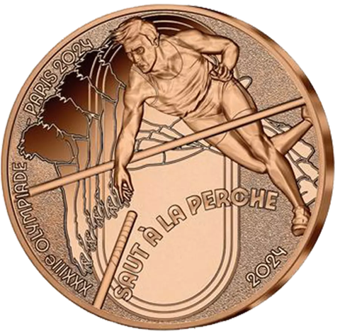 Monnaie de 1/4� - Sports Saut � la perche - JO Paris 2024 10 Dourdan (91)