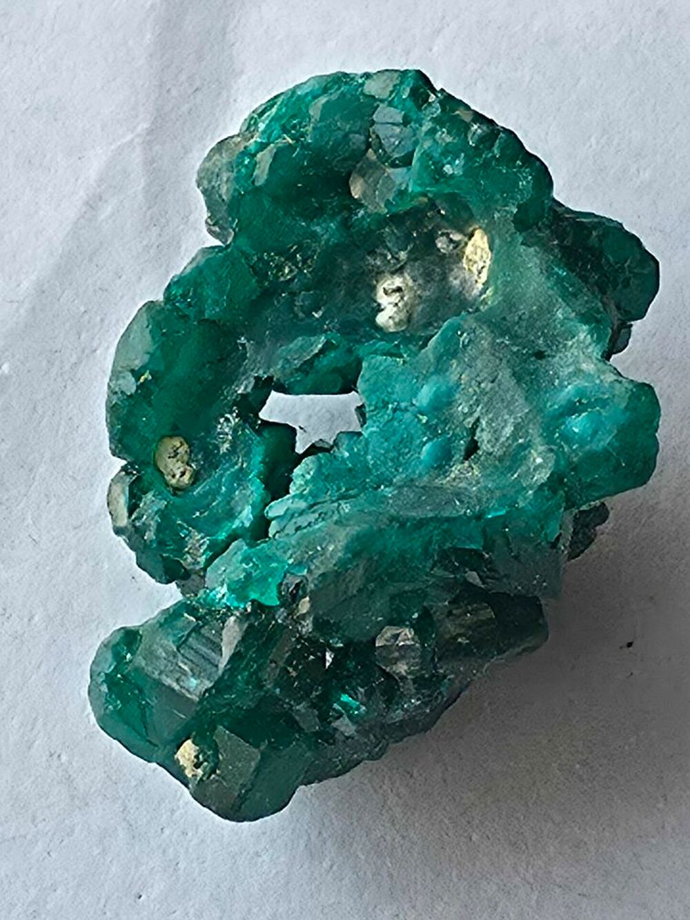 Sp&eacute;cimen Dioptase Vert Emeraude Intense-Cristal Brut 