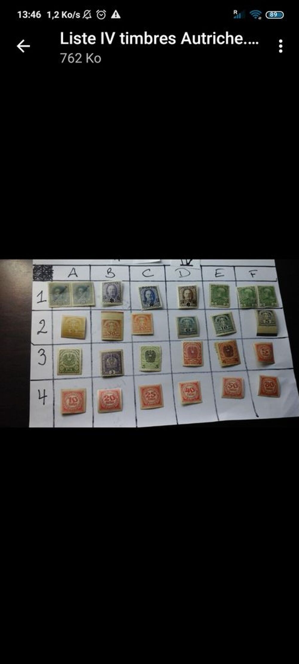 d'anciens timbres 