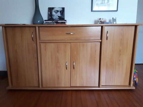 Buffet bois clair 4 portes 1 tiroir 100 Quimper (29)
