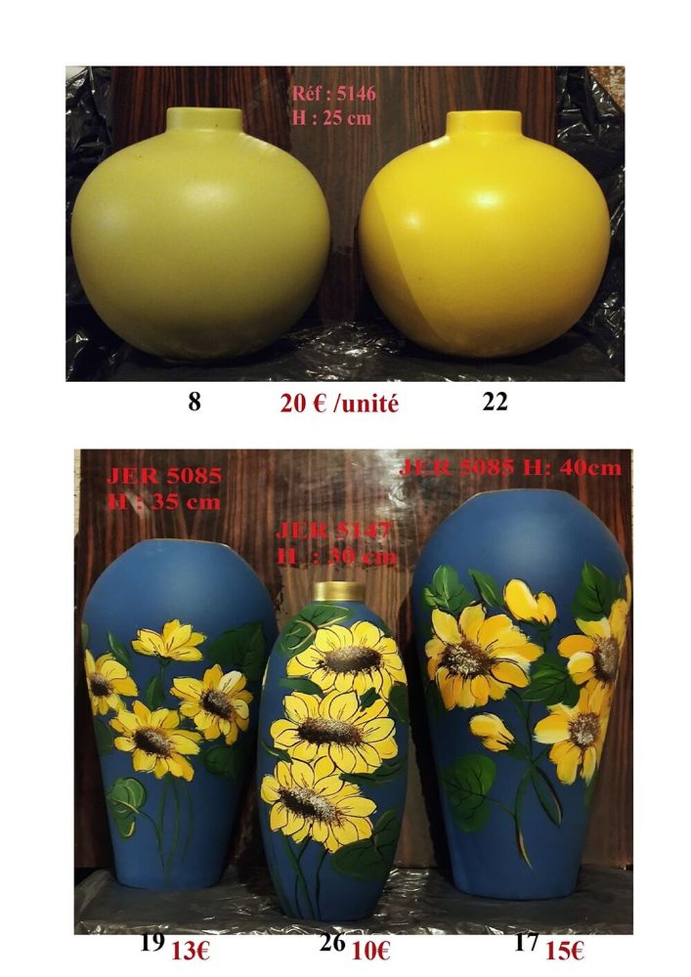 127 Vases d&eacute;coratif en c&eacute;ramique 1000€ Décoration