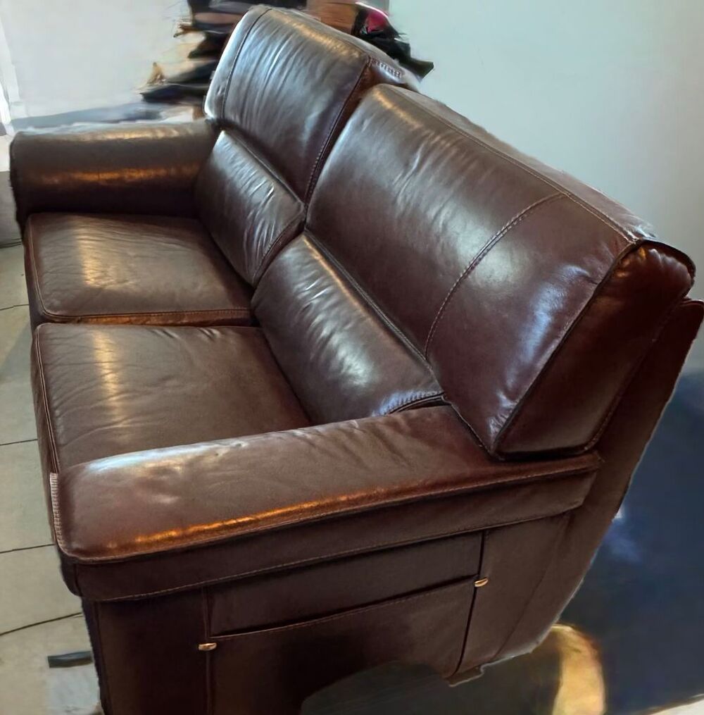 canap&eacute; + fauteuil en cuir Meubles