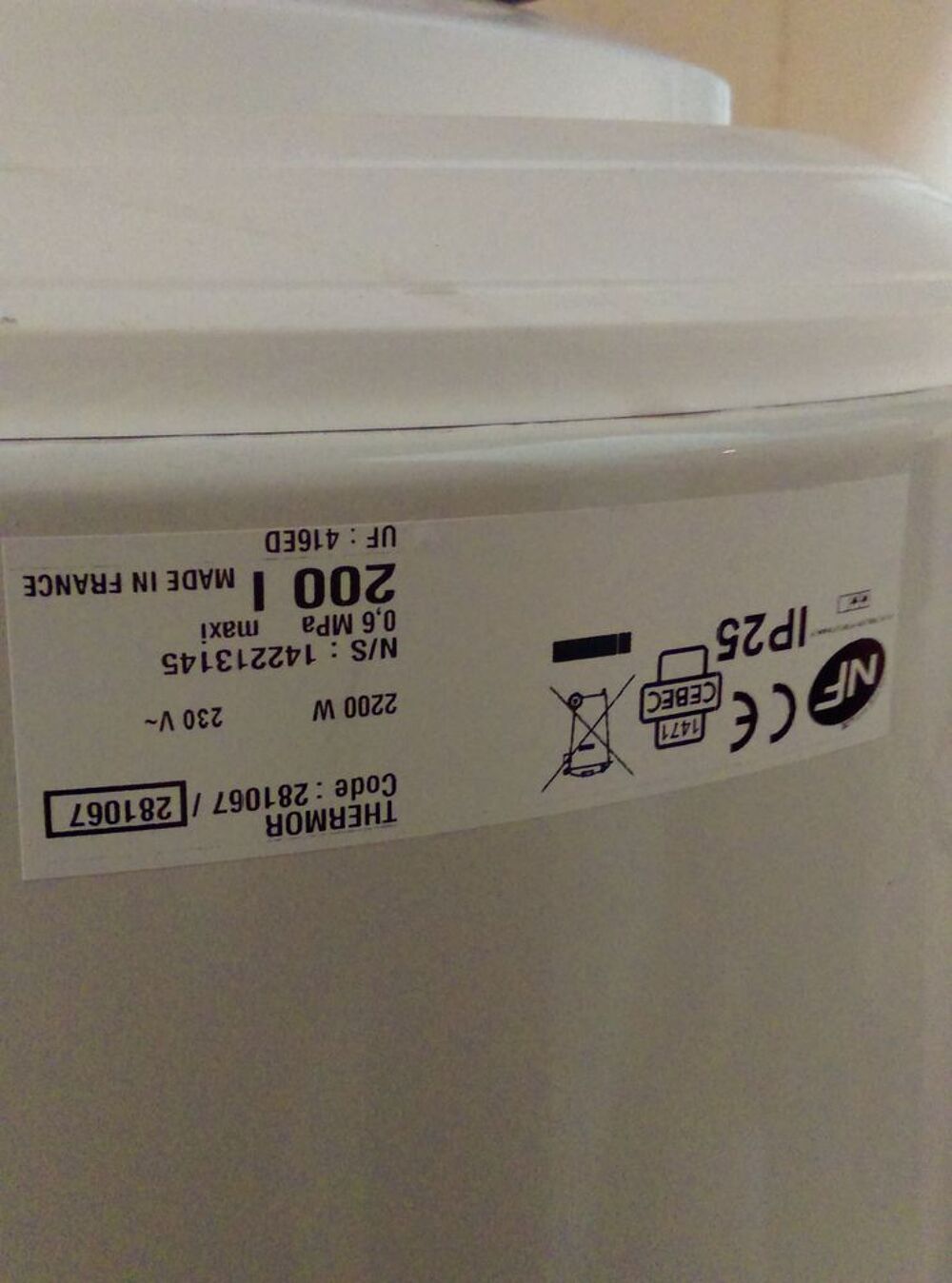 ballon eau-chaude 200 litres Electroménager