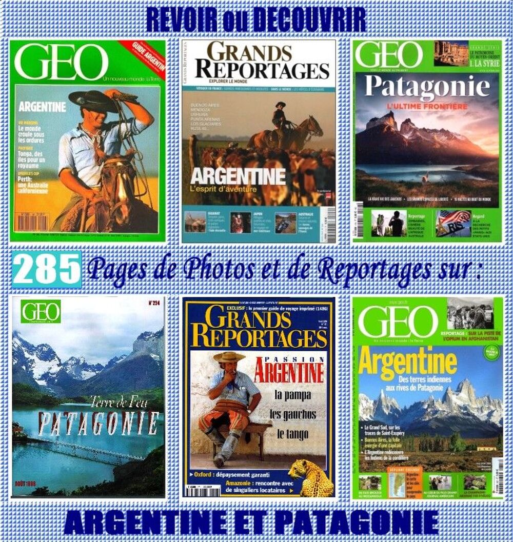 ARGENTINE - g&eacute;o - PATAGONIE / prixportcompris Livres et BD