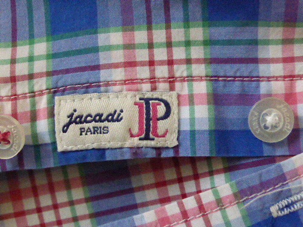 JACADI chemise &agrave; carreaux bleue rouge vert 7 ans Vêtements enfants