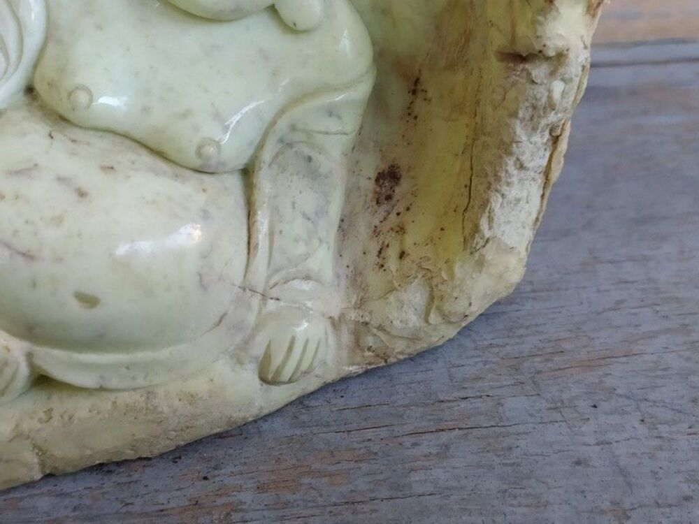 Sculpture Bouddha Pierre Dure Chine XX&egrave;me Chinese Carving 