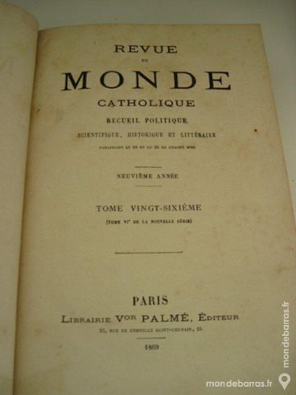 Revue Du Monde Catholique Livres et BD