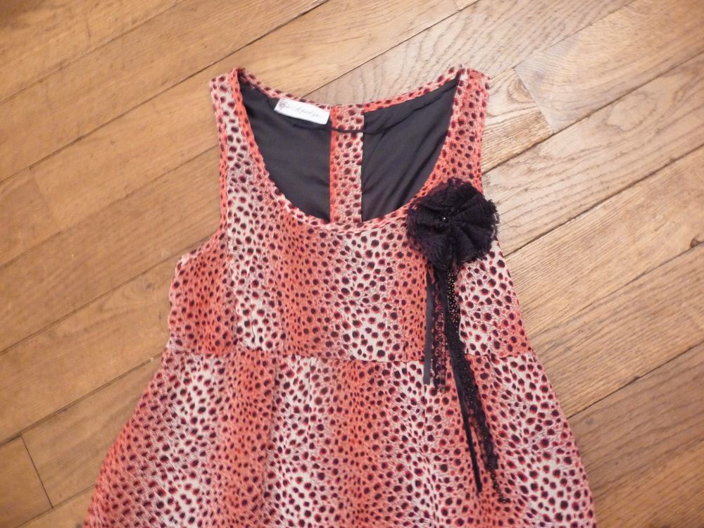 Robe/ Tunique "Panth&egrave;re" Rouge Beige Noir- A Part Ca Vêtements